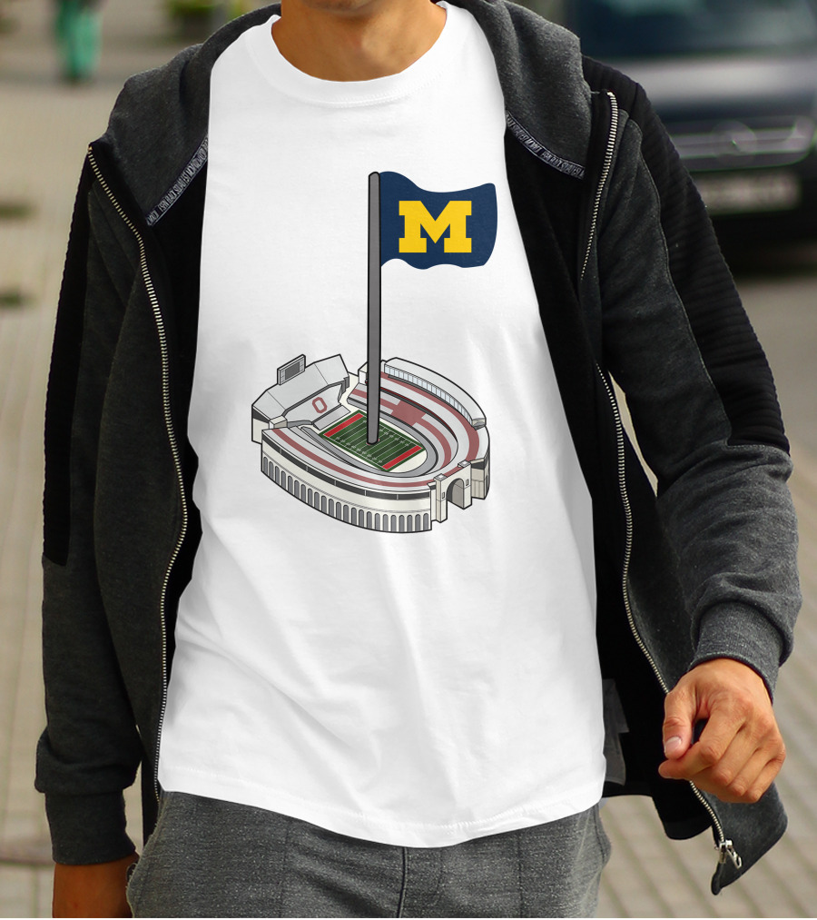 Britt Brianzivino Michigan Ohio Stadium Rivalry Flag T-Shirt