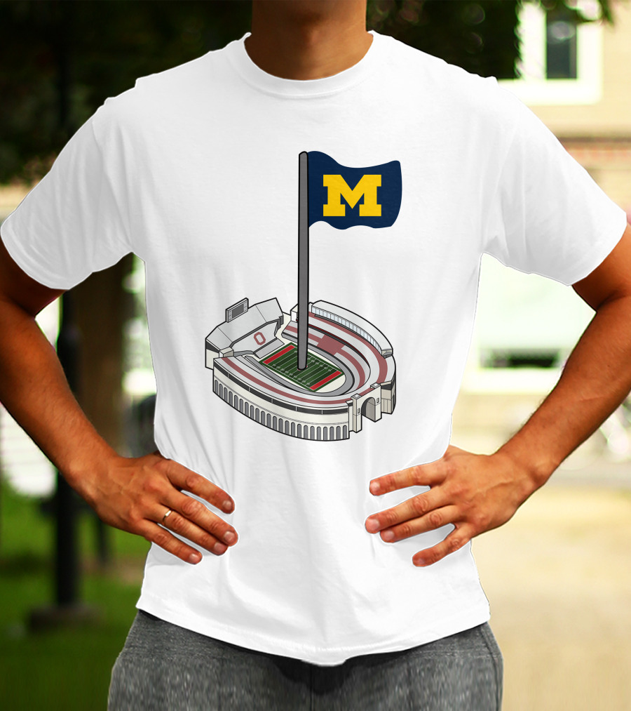 Britt Brianzivino Michigan Ohio Stadium Rivalry Flag T-Shirt