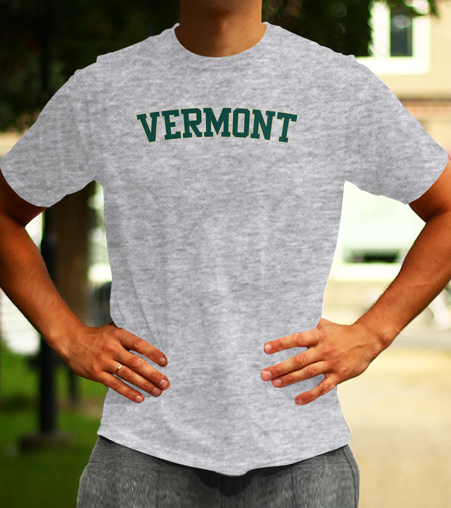 Vermont Green College Style Block Letters T-Shirt