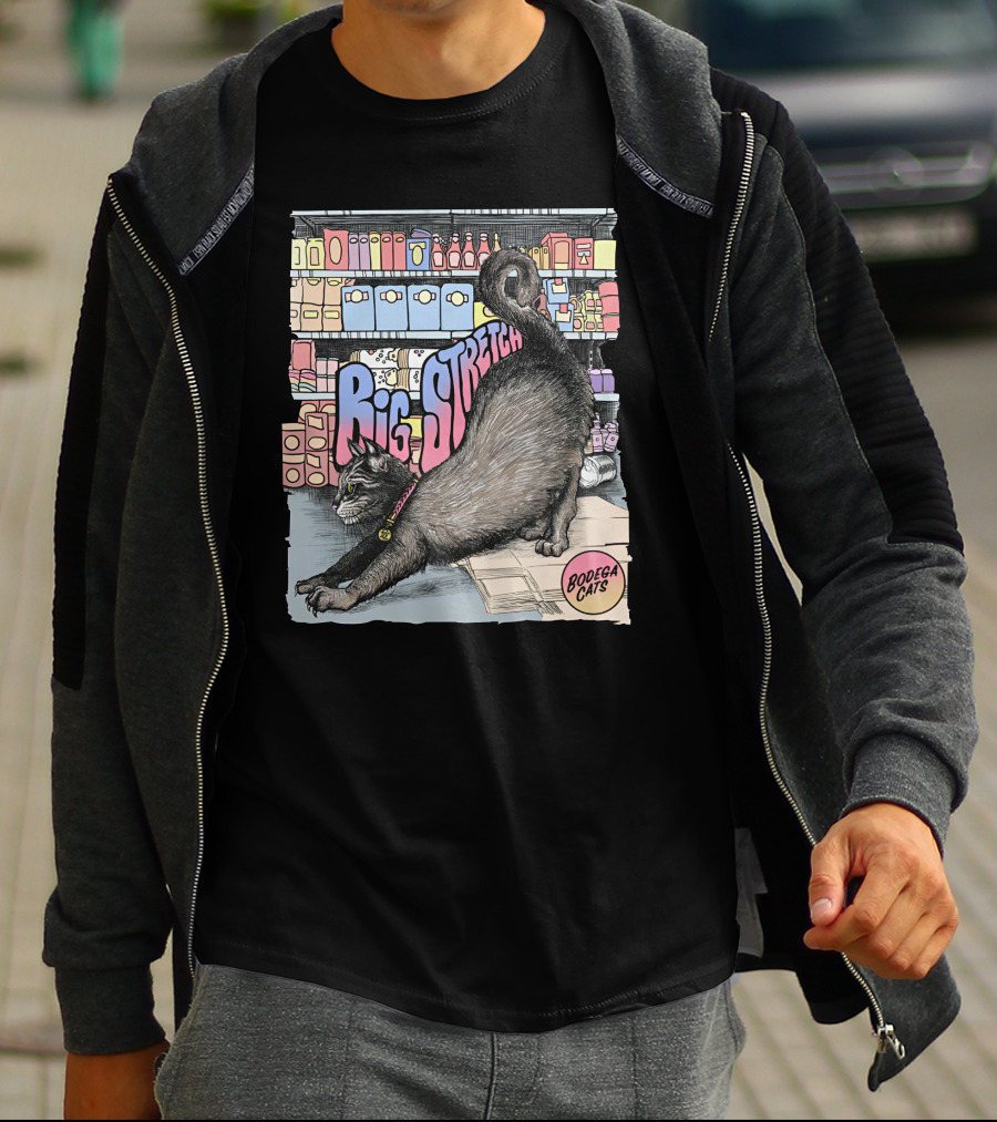 Bodega Cats Big Stretch In Grocery Aisle T-Shirt