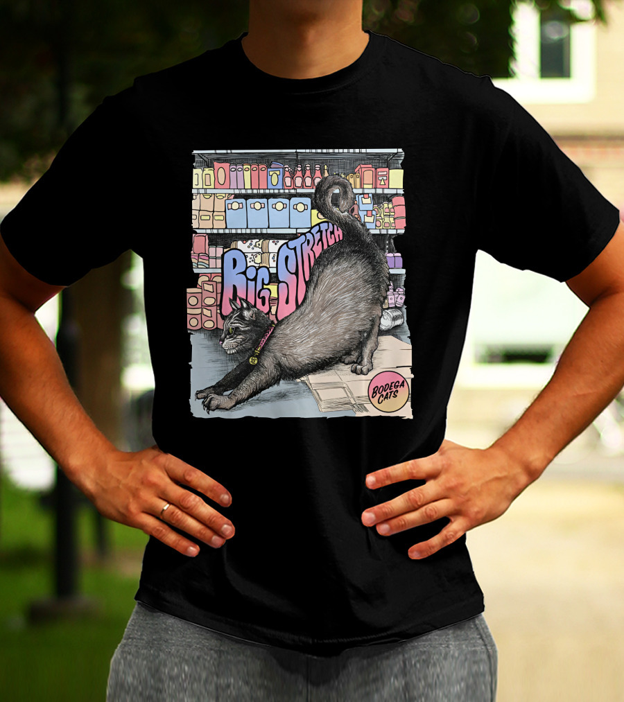 Bodega Cats Big Stretch In Grocery Aisle T-Shirt