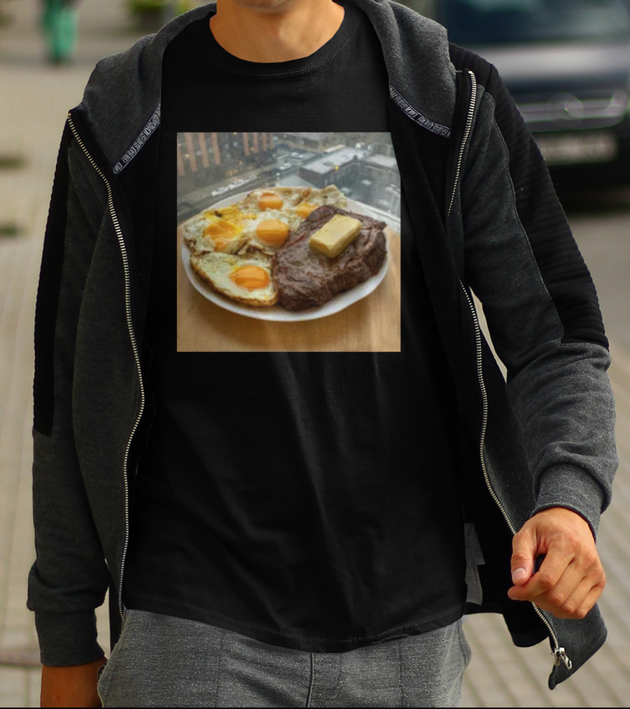 Steak And Eggs With Butter Plate T-Shirt