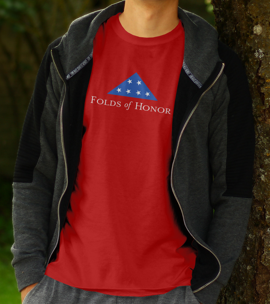 Dan Bongino Folds Of Honor Stars Triangle Blue T-Shirt
