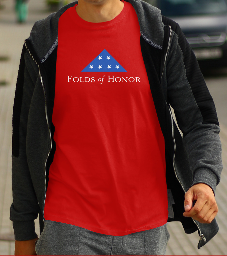 Dan Bongino Folds Of Honor Stars Triangle Blue T-Shirt