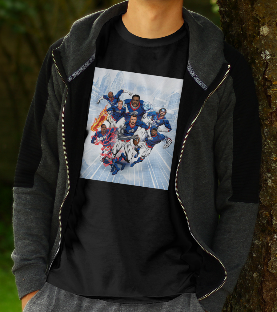 Buffalo Bills Super Hero Team Comic T-Shirt
