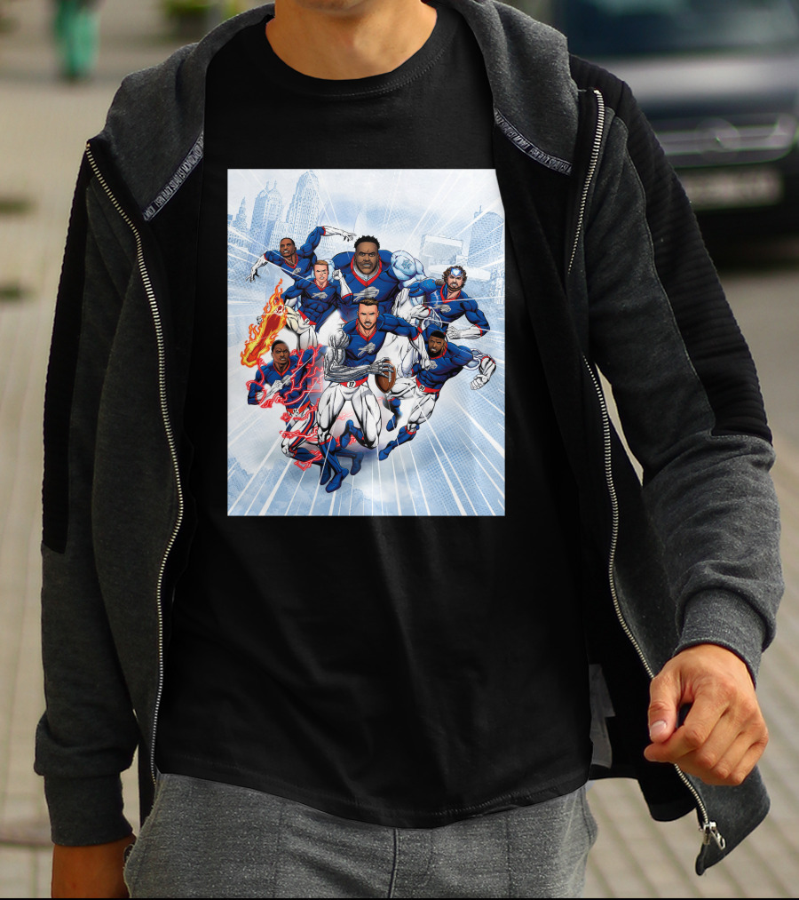 Buffalo Bills Super Hero Team Comic T-Shirt