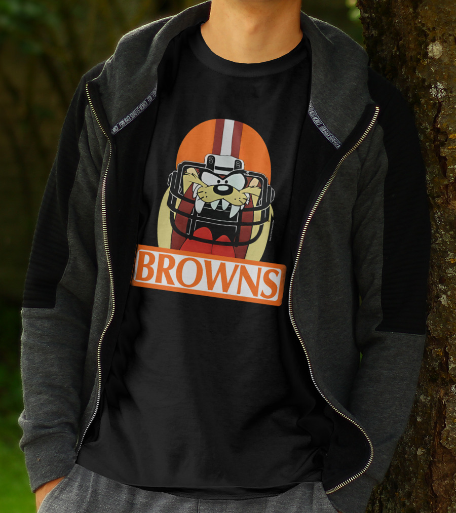 Cleveland Browns Tazmanian Devil Browns Football Helmet T-Shirt