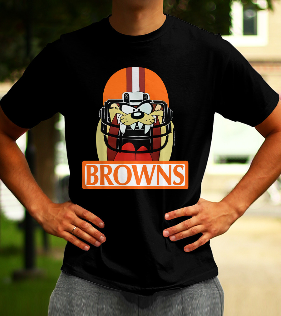 Cleveland Browns Tazmanian Devil Browns Football Helmet T-Shirt