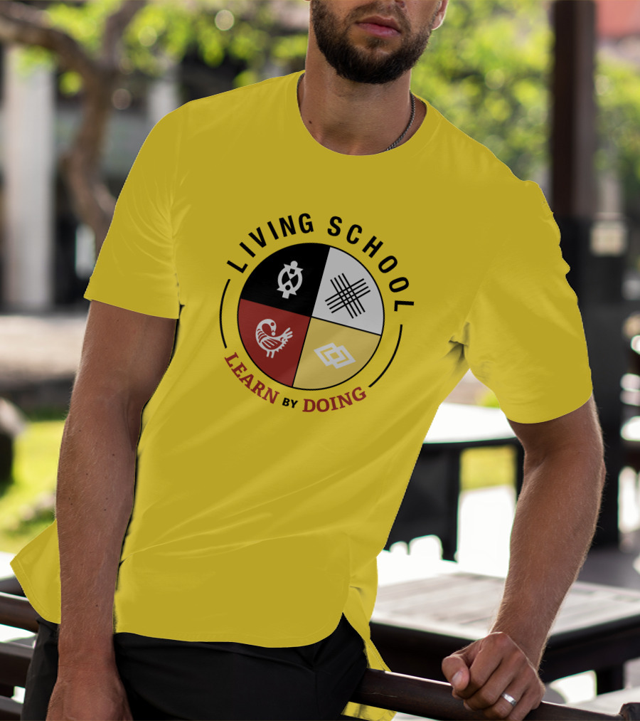 Living School Learn By Doing Emblem With Quadrant Symbols T-Shirt