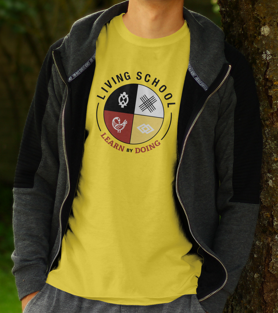 Living School Learn By Doing Emblem With Quadrant Symbols T-Shirt