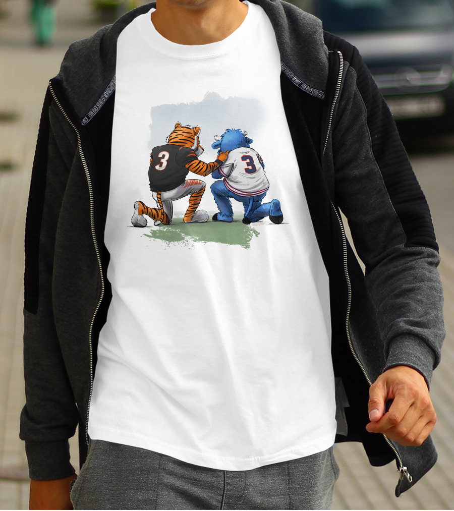 Dey Pray Together Kevin Necessary Cincinnati Bengals Buffalo Bills Mascots Number 3 T-Shirt