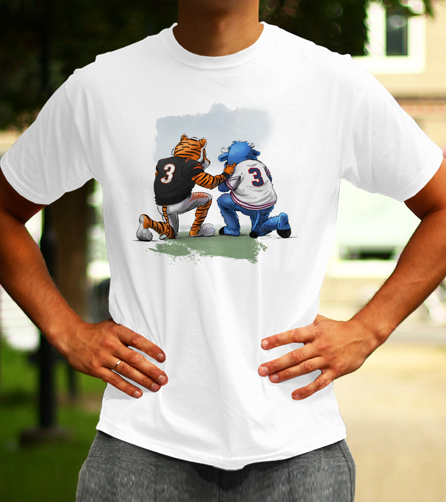 Dey Pray Together Kevin Necessary Cincinnati Bengals Buffalo Bills Mascots Number 3 T-Shirt