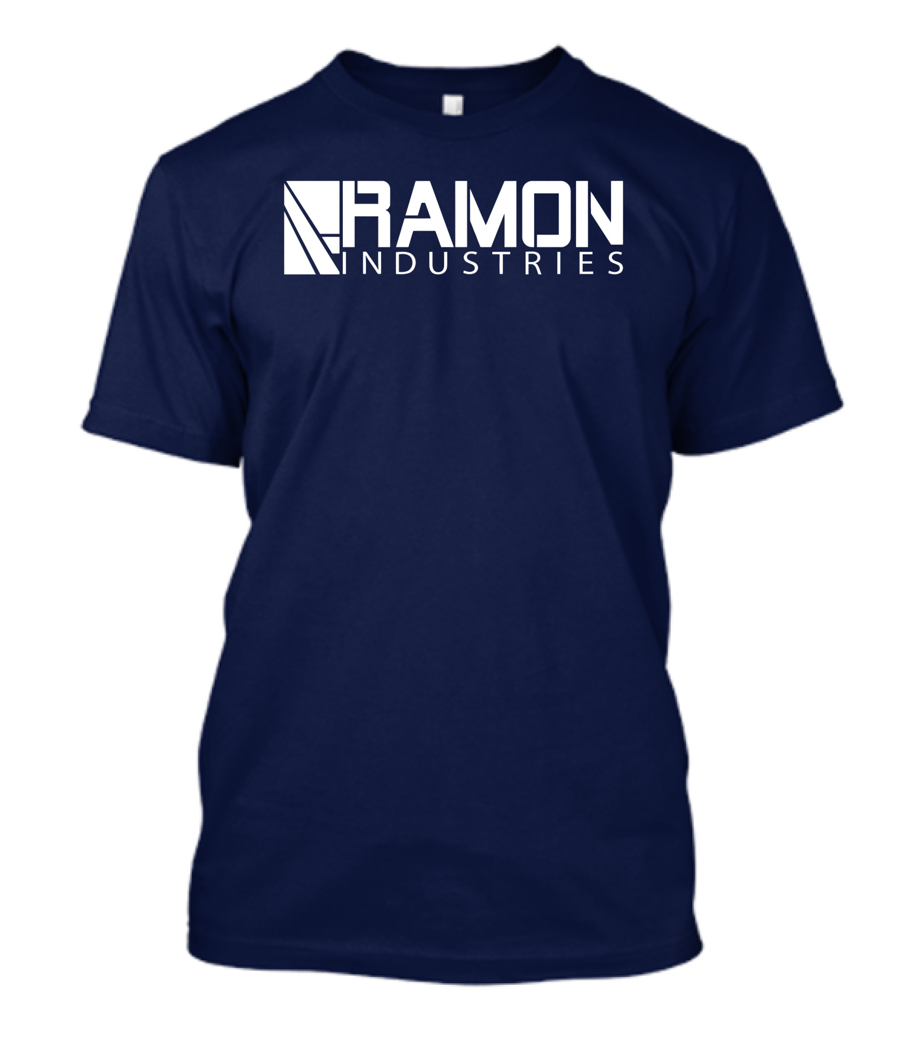 RAMON INDUSTRIES Logo Navy Blue Background T-Shirt