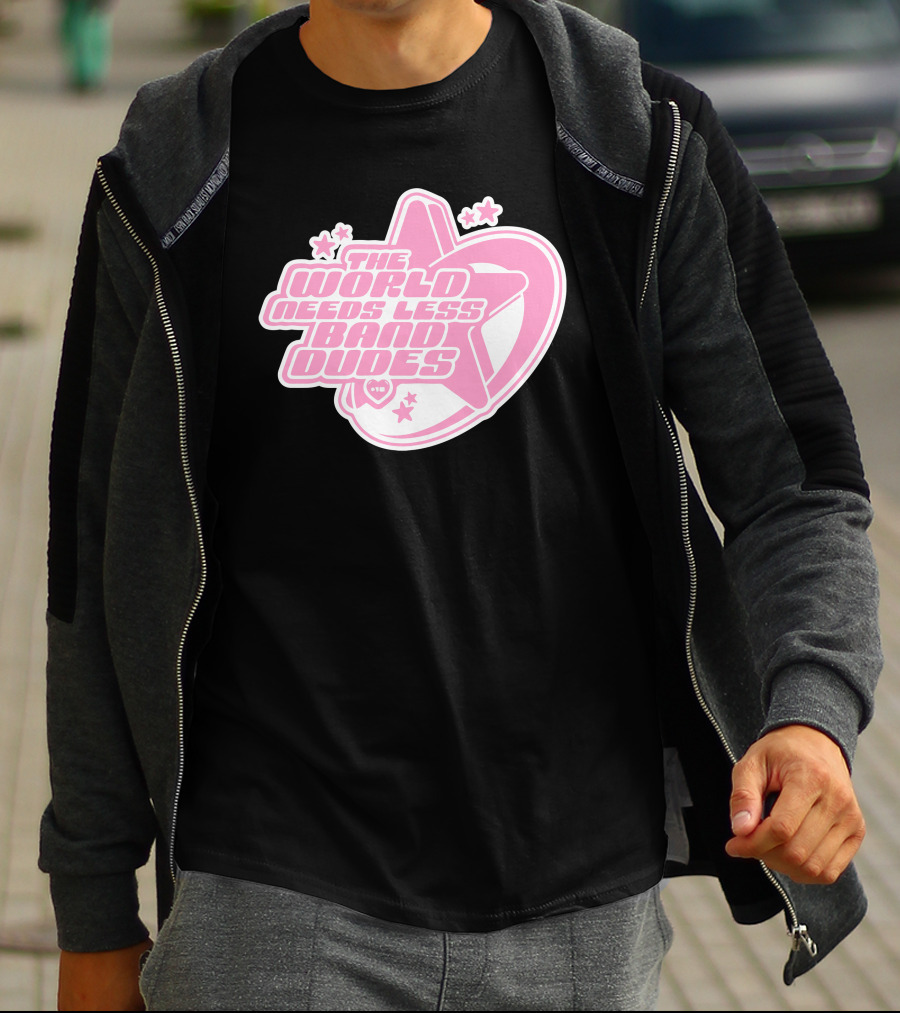 The World Needs Less Band Dudes Star Heart Pink Graphics T-Shirt