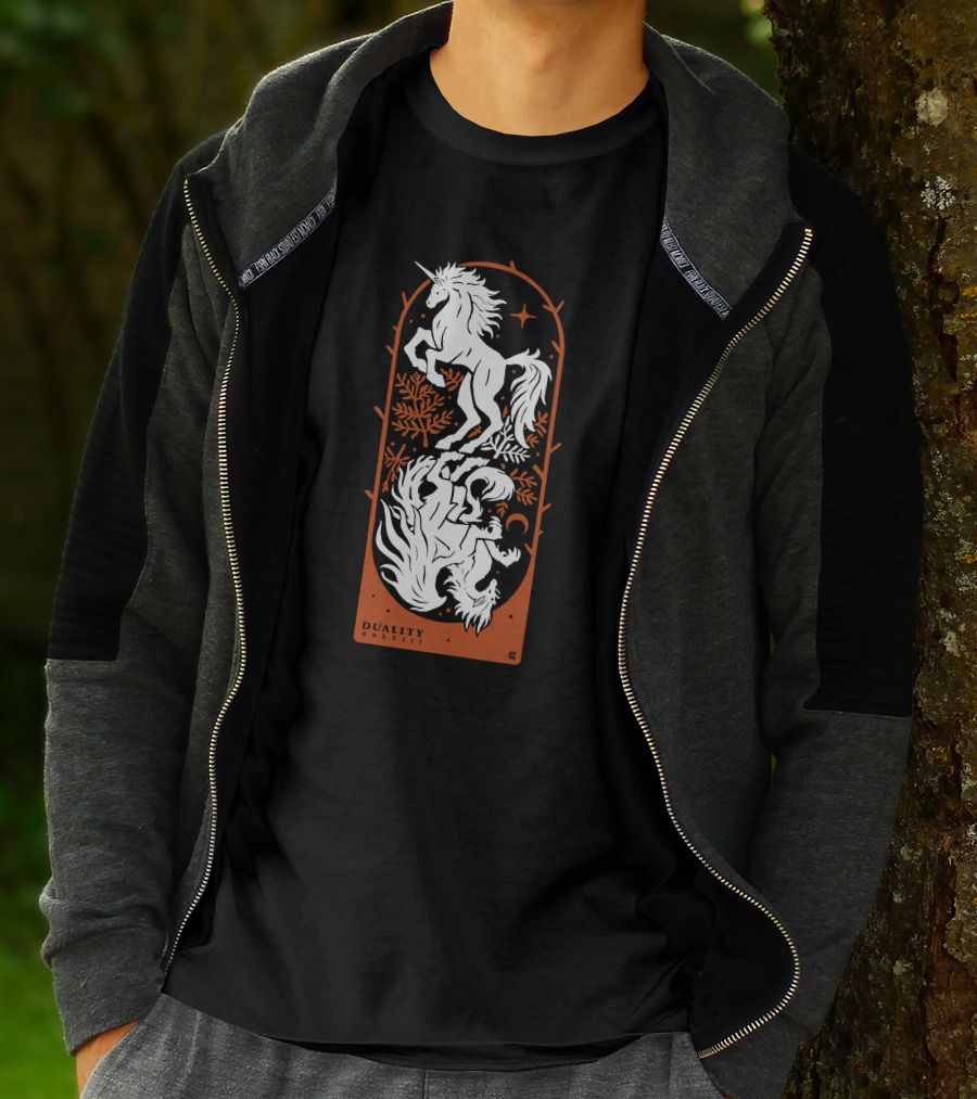 Duality Unicorn And Dragon Mystic T-Shirt