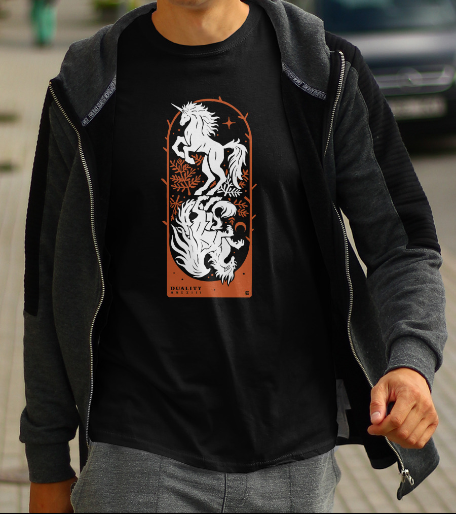 Duality Unicorn And Dragon Mystic T-Shirt