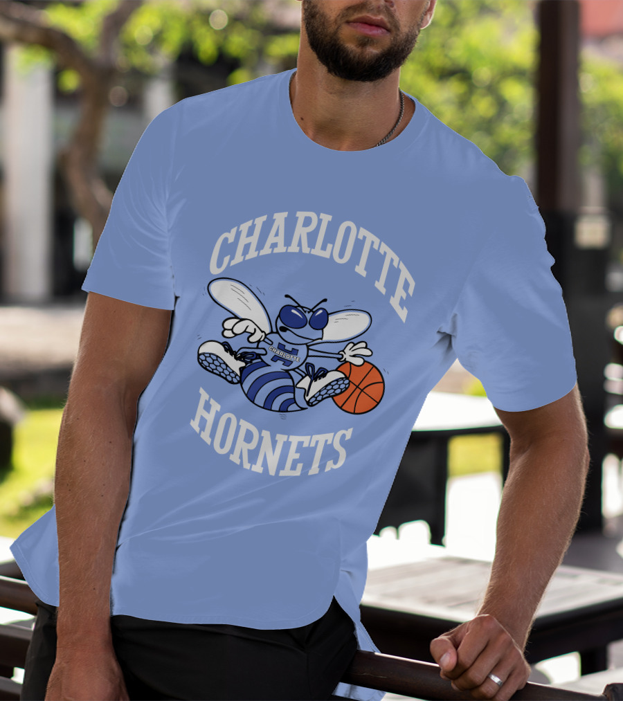 Charlotte Hornets Buzzing Basketball Mascot T-Shirt