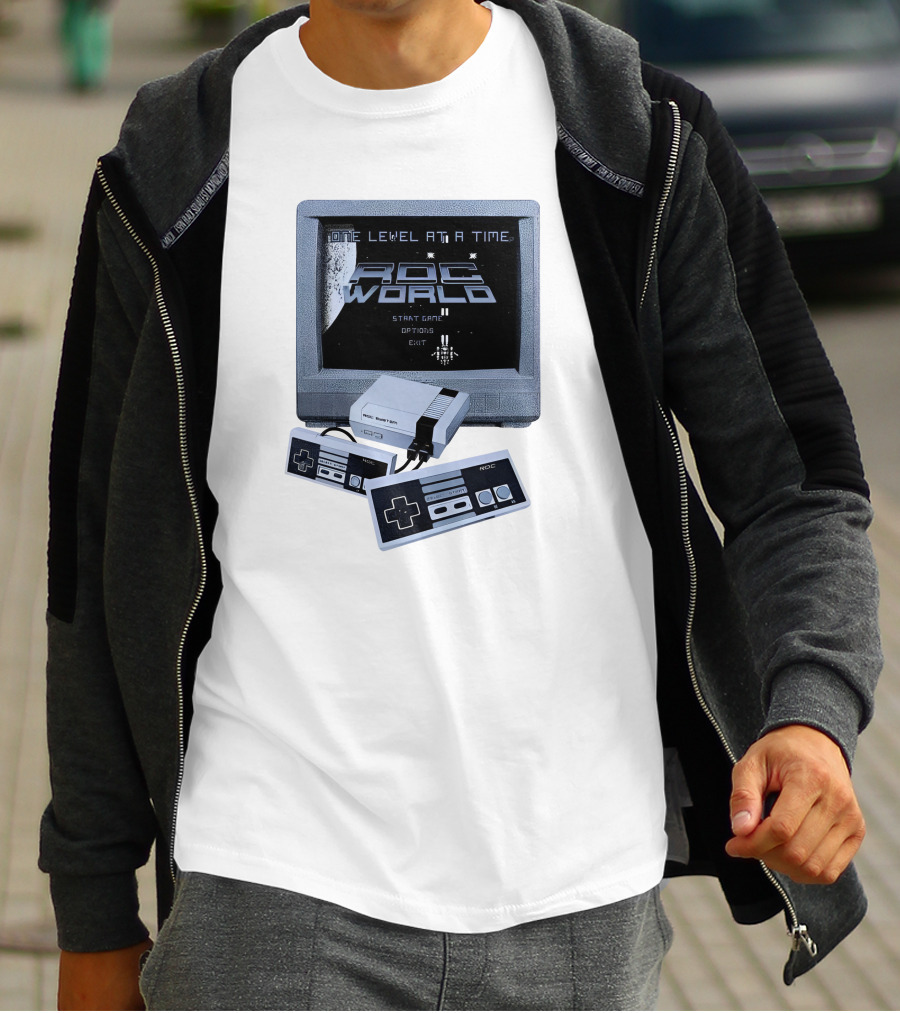 Rdc World NES One Level At A Time Retro Gaming Console And Controllers T-Shirt