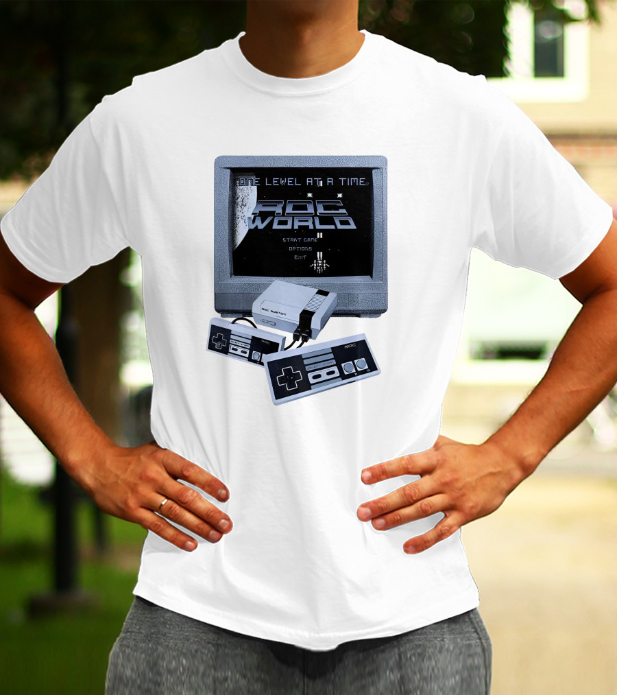Rdc World NES One Level At A Time Retro Gaming Console And Controllers T-Shirt