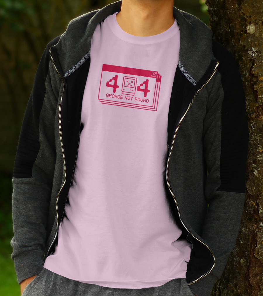 Georgenotfound Error 404 Retro Pixel Art Pink T-Shirt