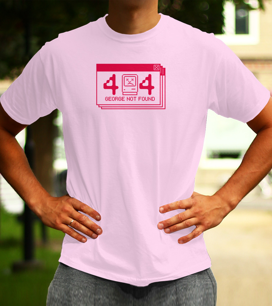 Georgenotfound Error 404 Retro Pixel Art Pink T-Shirt
