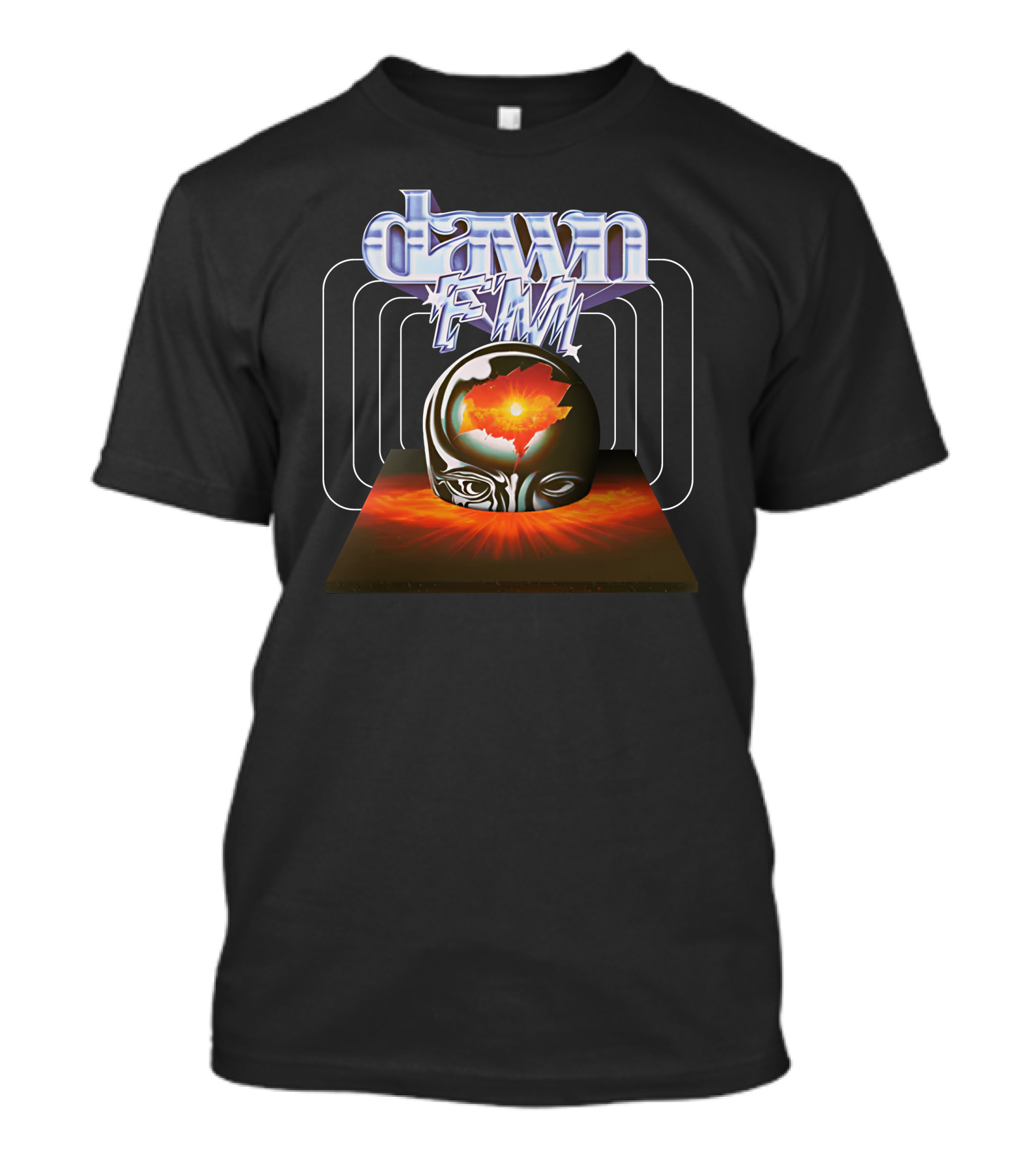 Dawn FM Surreal Orb And Geometric Energy Burst T-Shirt