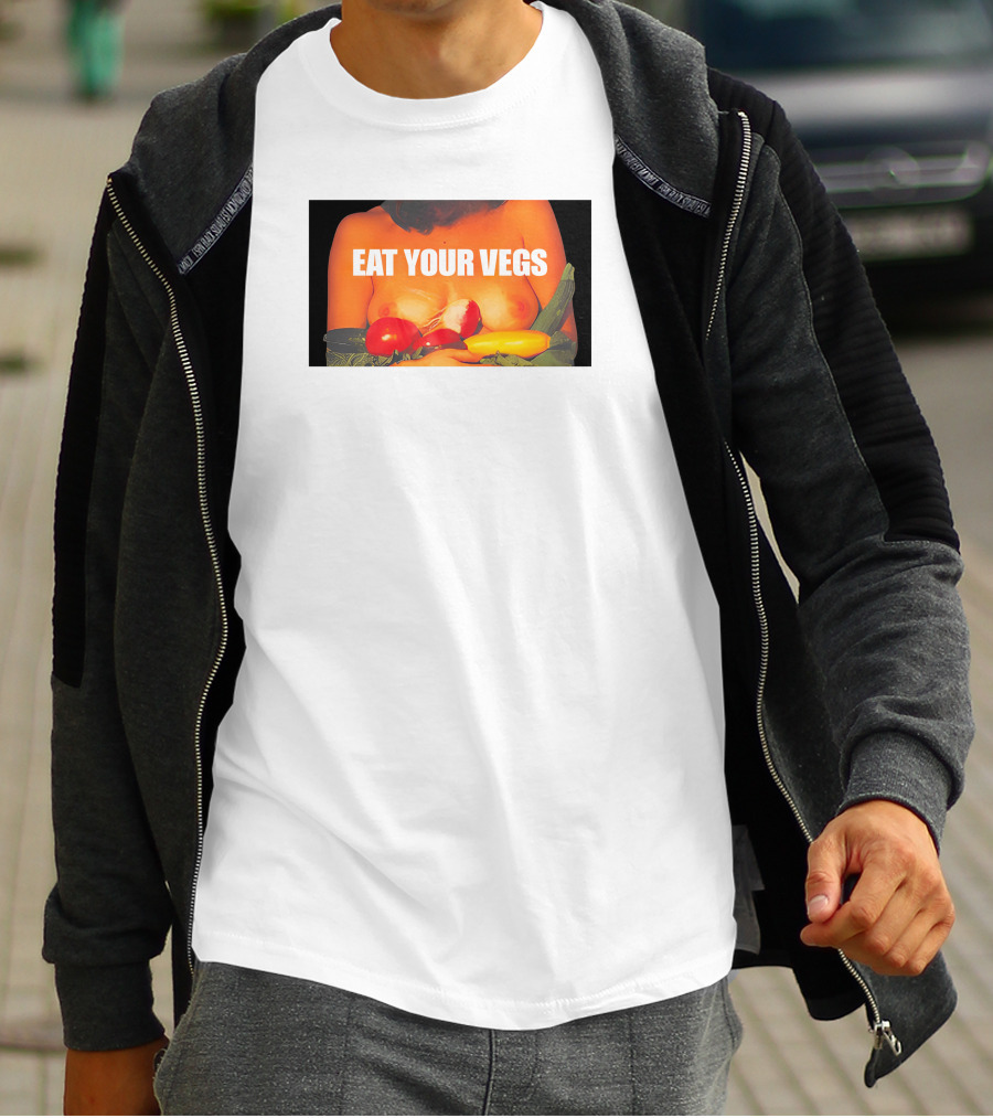 Meowri Eat Your Vegs Tomato Pepper Squash Combo T-Shirt