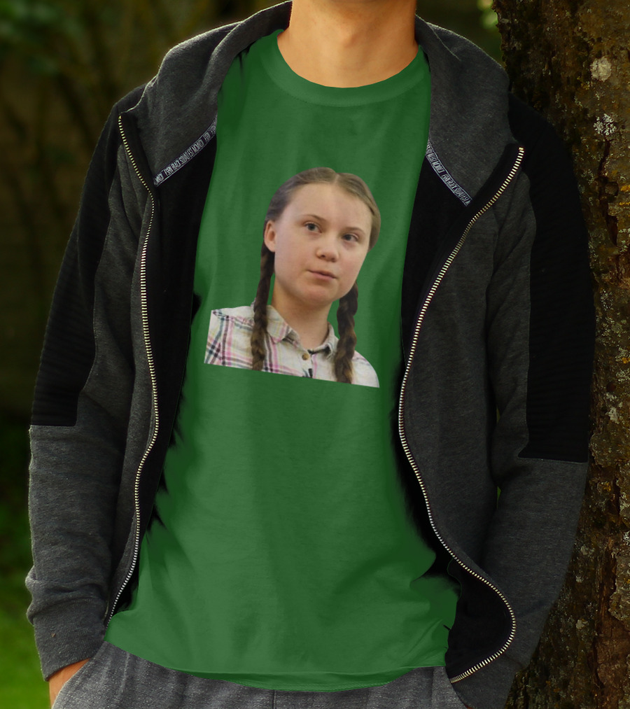 Greta’s Face Green Background T-Shirt