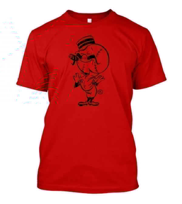Cigar-Smoking Baseball Head Cartoon With Hat T-Shirt