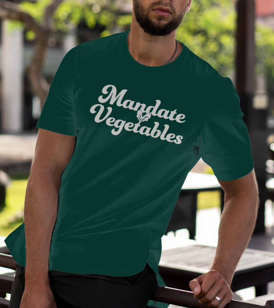 Mandate Vegetables Leafy Green Text T-Shirt