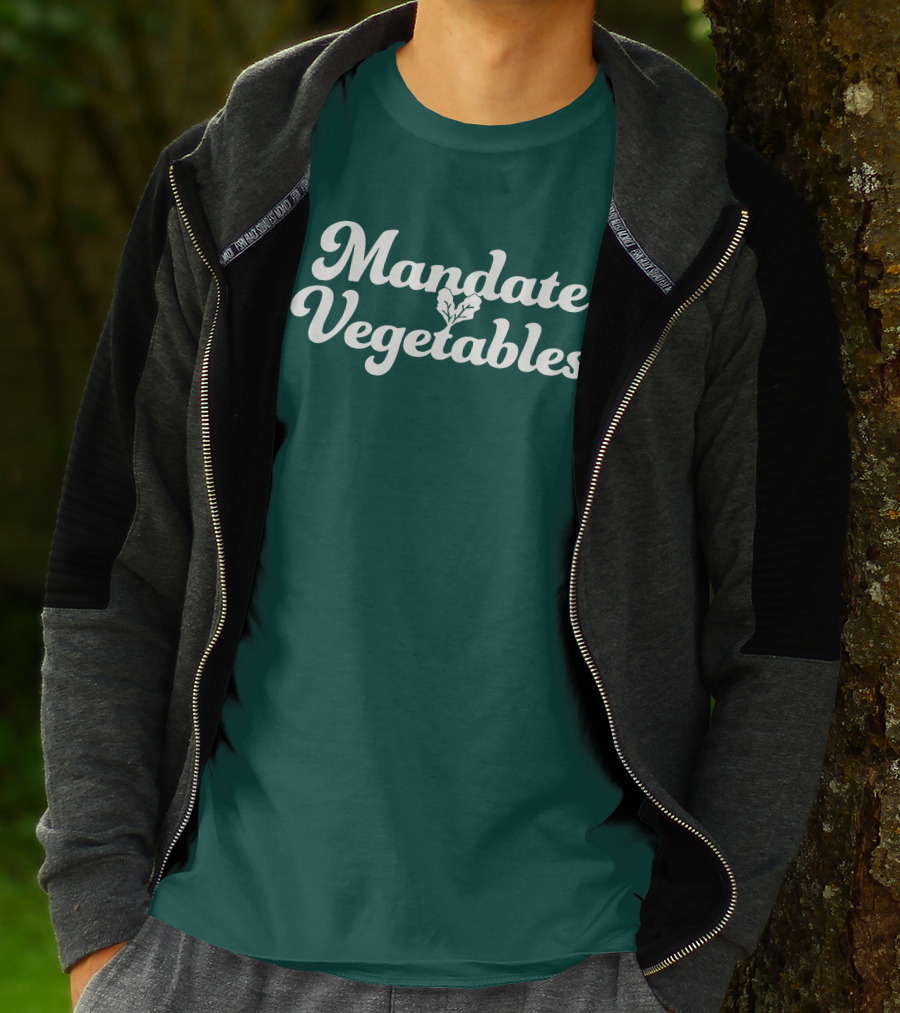 Mandate Vegetables Leafy Green Text T-Shirt