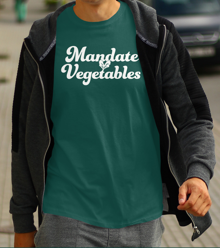 Mandate Vegetables Leafy Green Text T-Shirt
