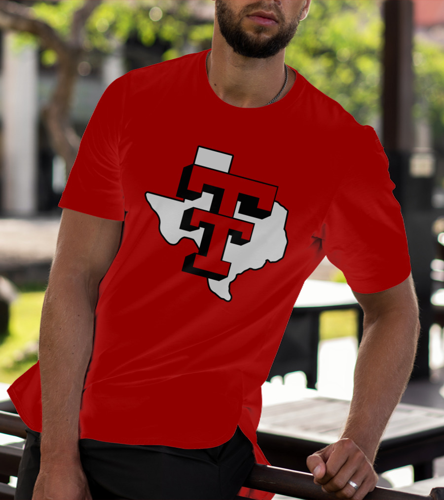 Texas Tech Red Raiders Double T Texas Outline T-Shirt