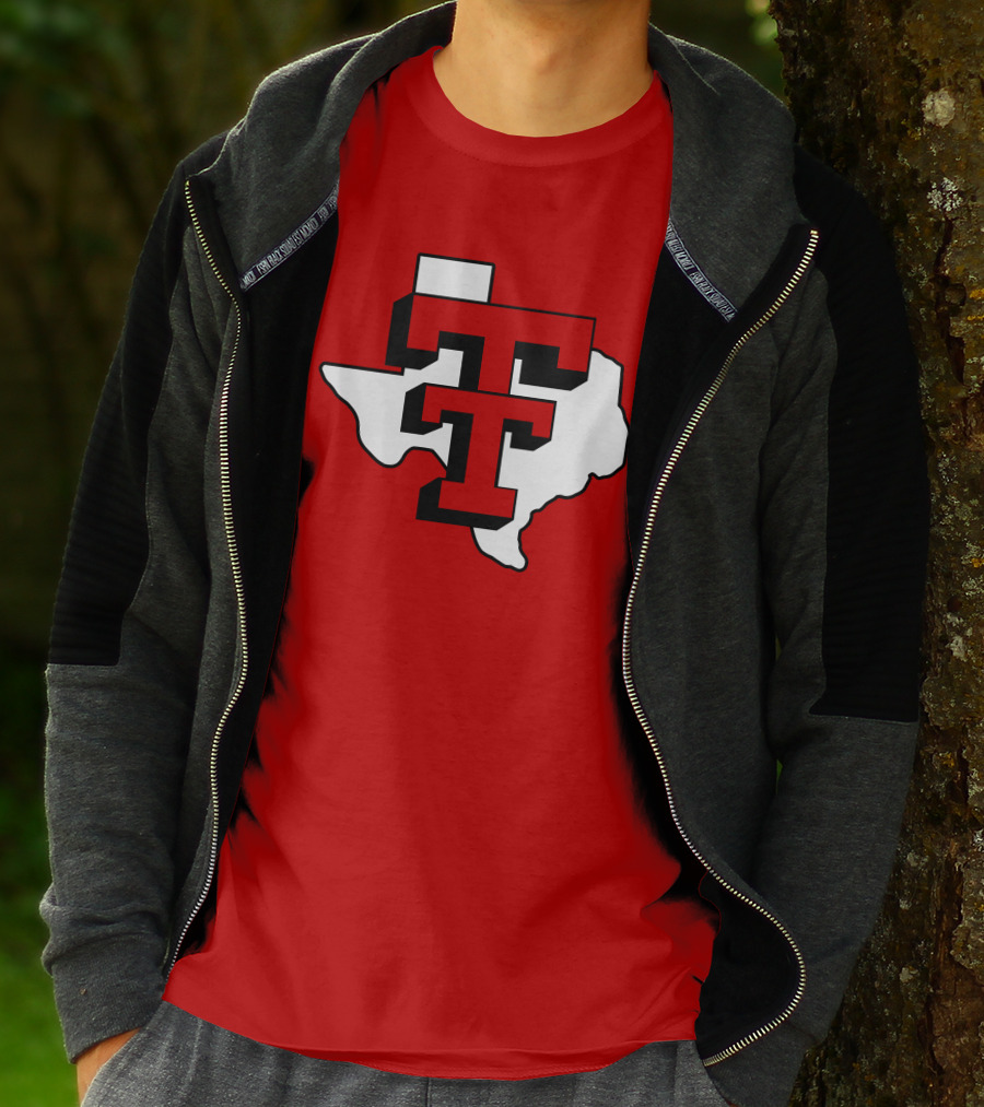Texas Tech Red Raiders Double T Texas Outline T-Shirt