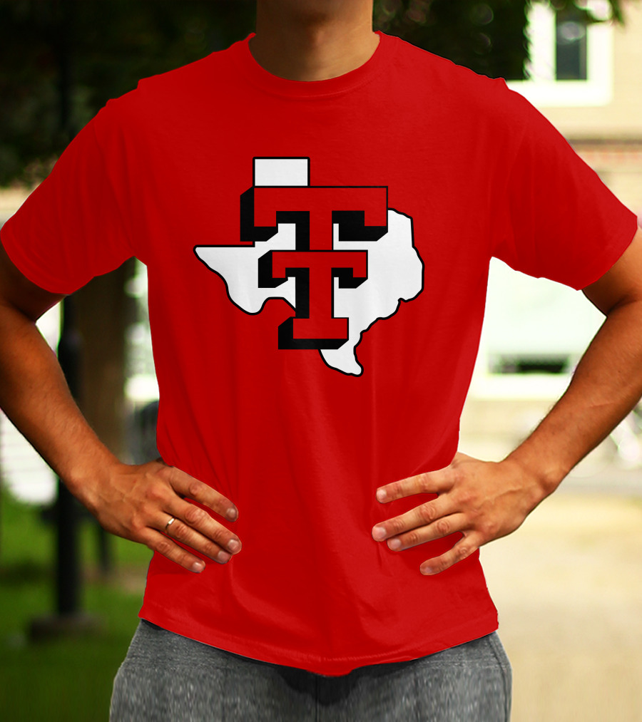 Texas Tech Red Raiders Double T Texas Outline T-Shirt
