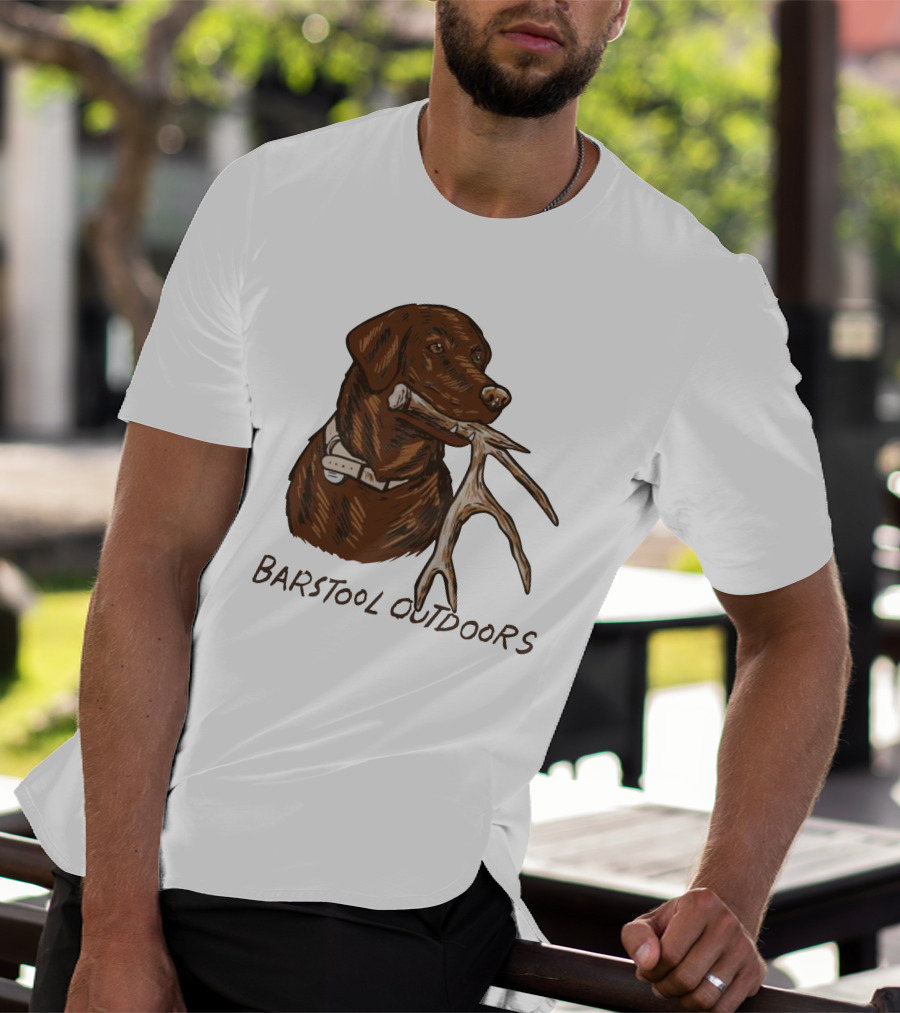 Outdoors Shed Hunting Dog With Antler T-Shirt