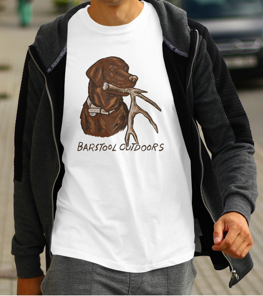 Outdoors Shed Hunting Dog With Antler T-Shirt
