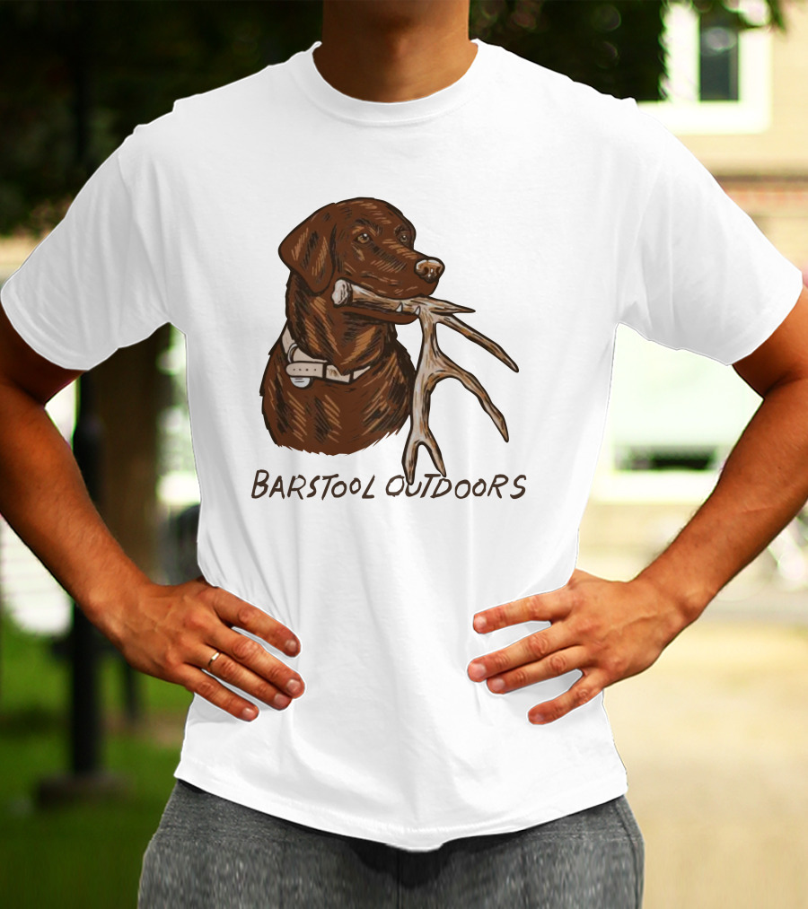Outdoors Shed Hunting Dog With Antler T-Shirt