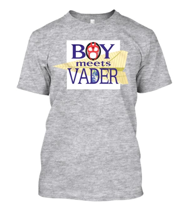 BOY Meets VADER Star Wars Parody Earth Paper Plane T-Shirt
