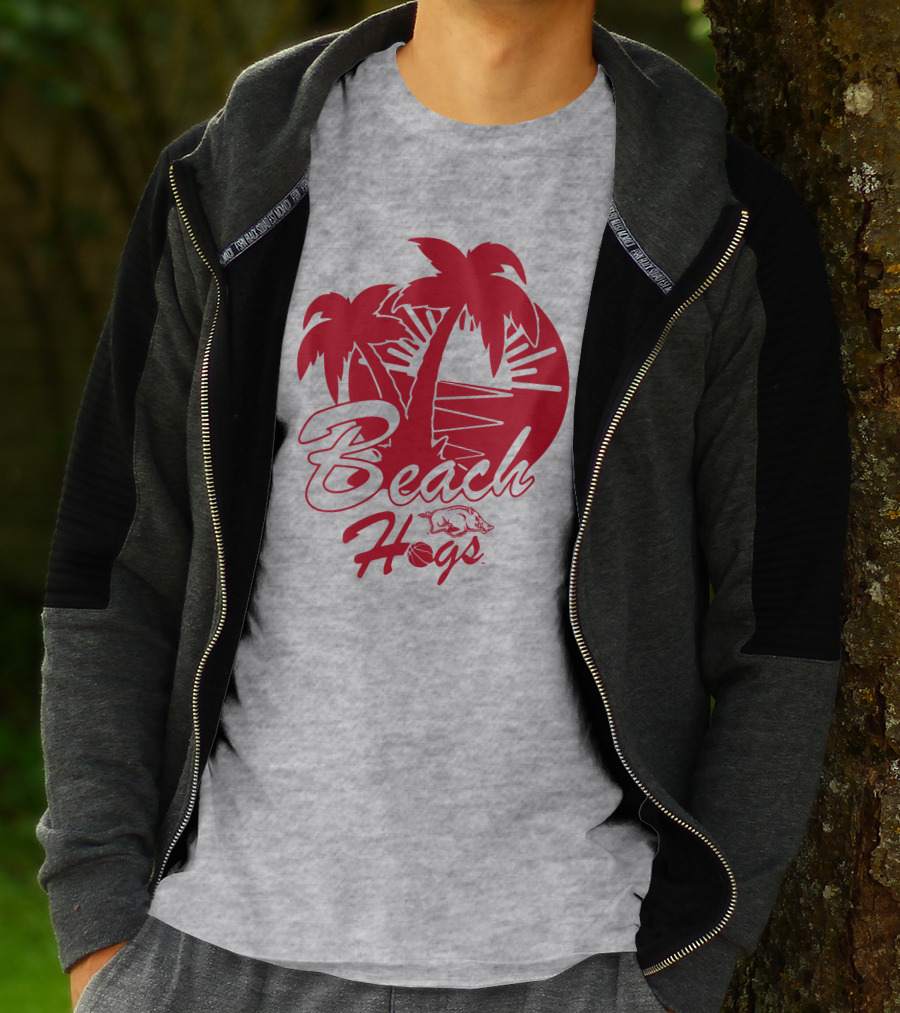 Tampa Bound Beach Hogs Pig Logo Palms And Sunset T-Shirt
