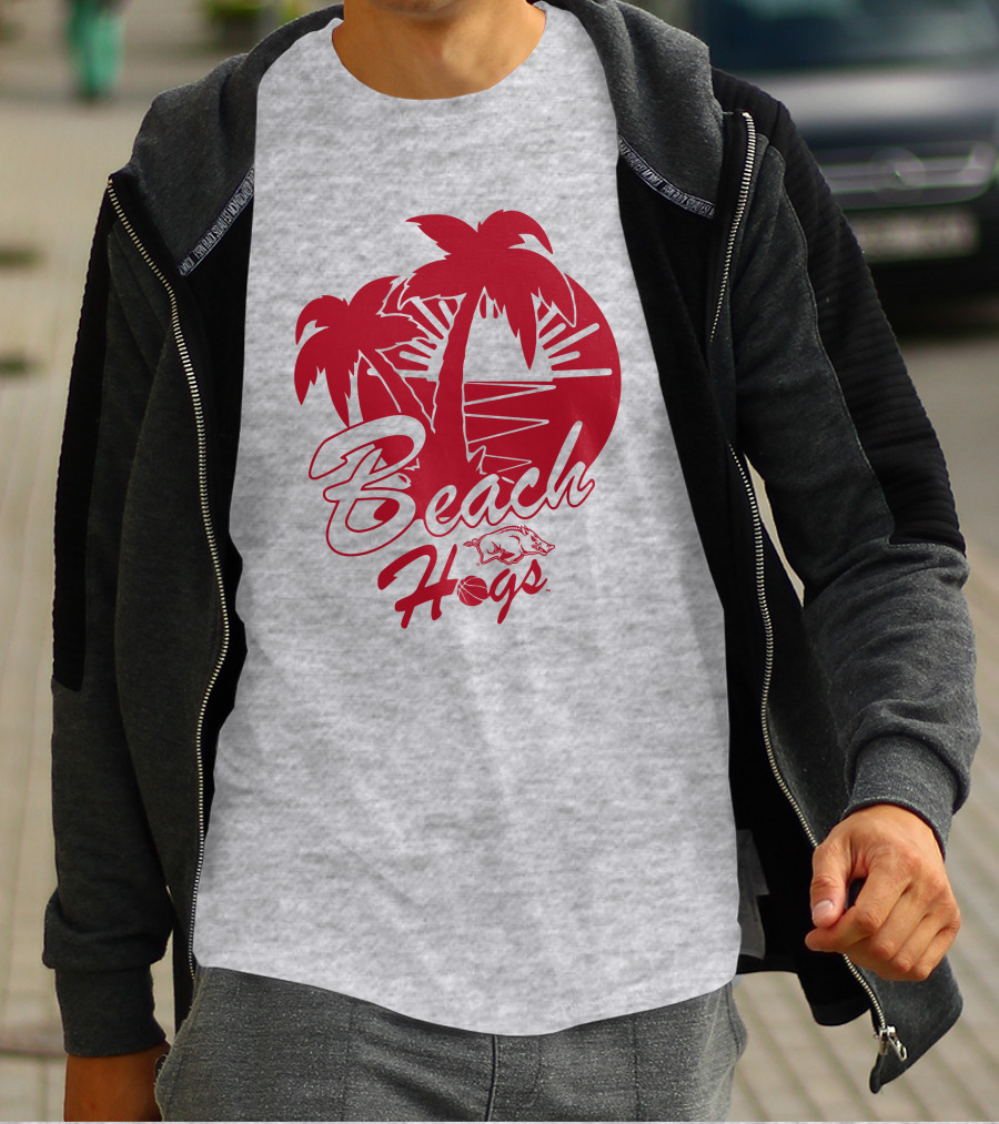 Tampa Bound Beach Hogs Pig Logo Palms And Sunset T-Shirt