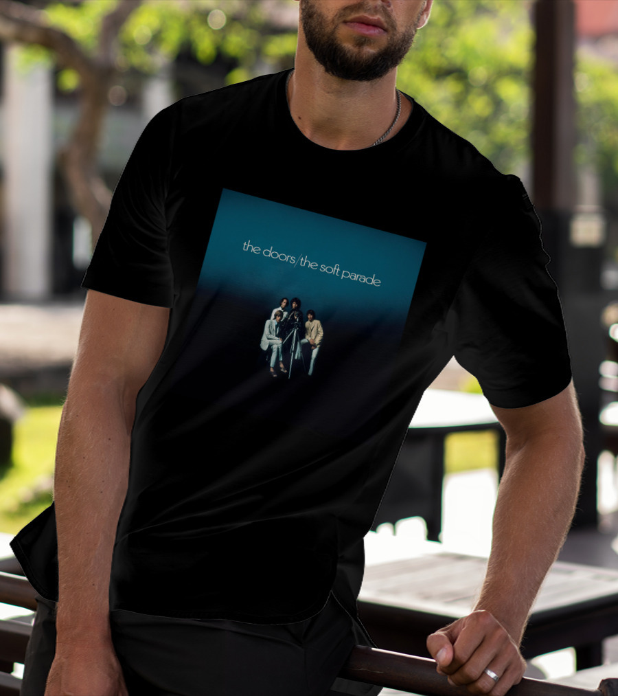 The Doors The Soft Parade Album Cover Blue Background Band Members T-Shirt