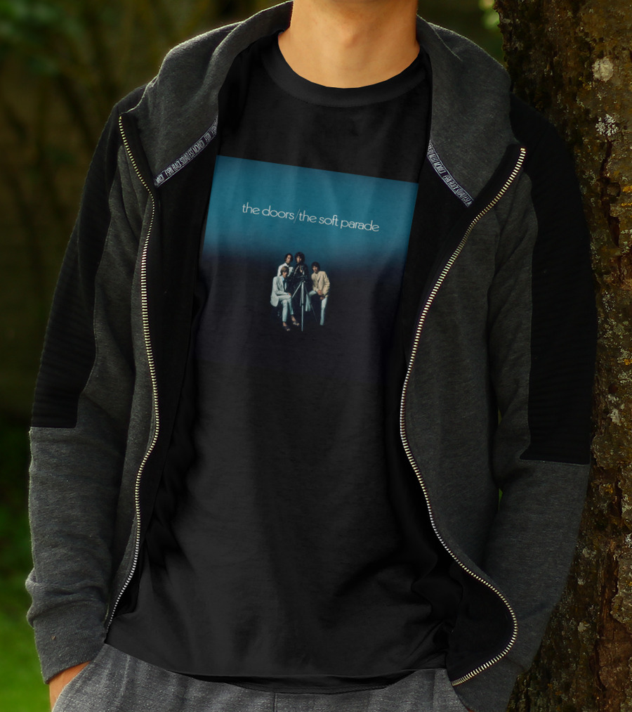 The Doors The Soft Parade Album Cover Blue Background Band Members T-Shirt