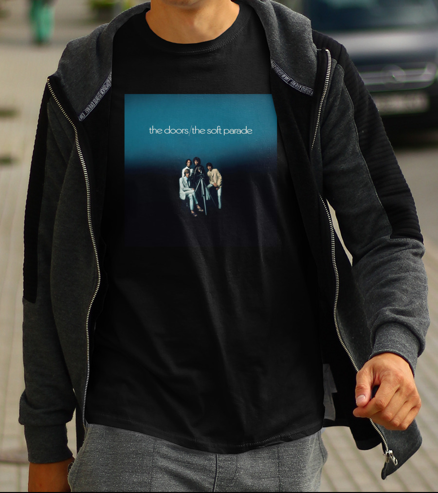 The Doors The Soft Parade Album Cover Blue Background Band Members T-Shirt