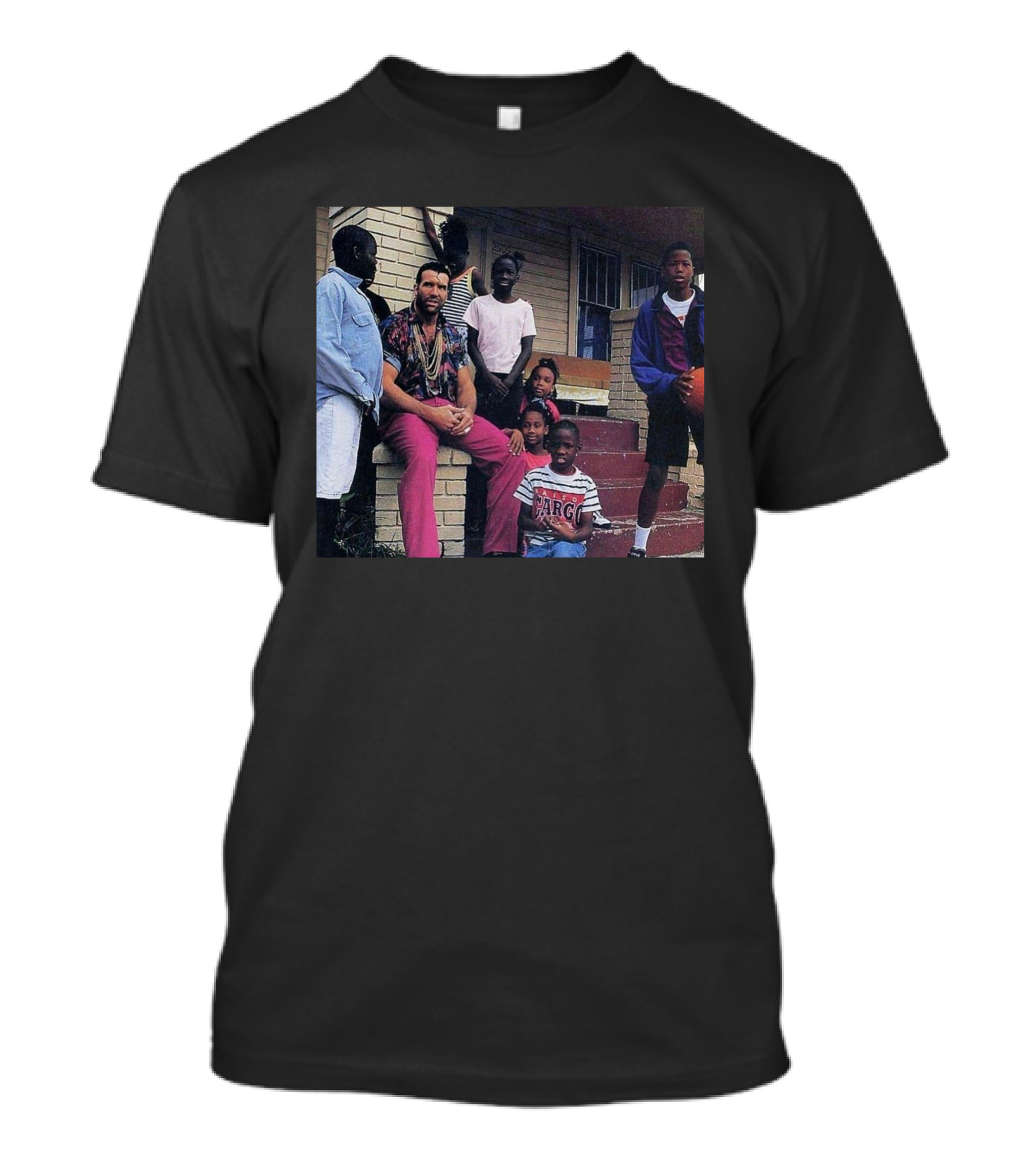 Scott Hall With Kids On Front Steps Vintage Photo T-Shirt