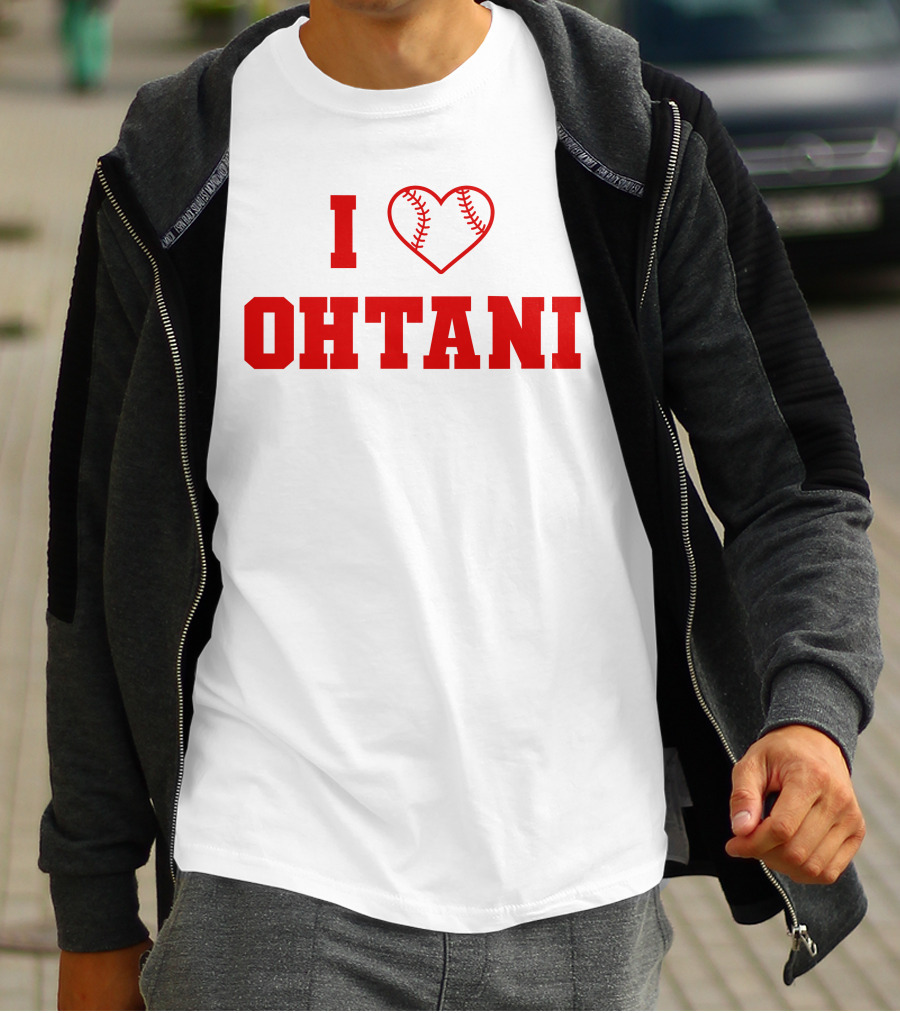 I Love Ohtani Baseball Heart T-Shirt