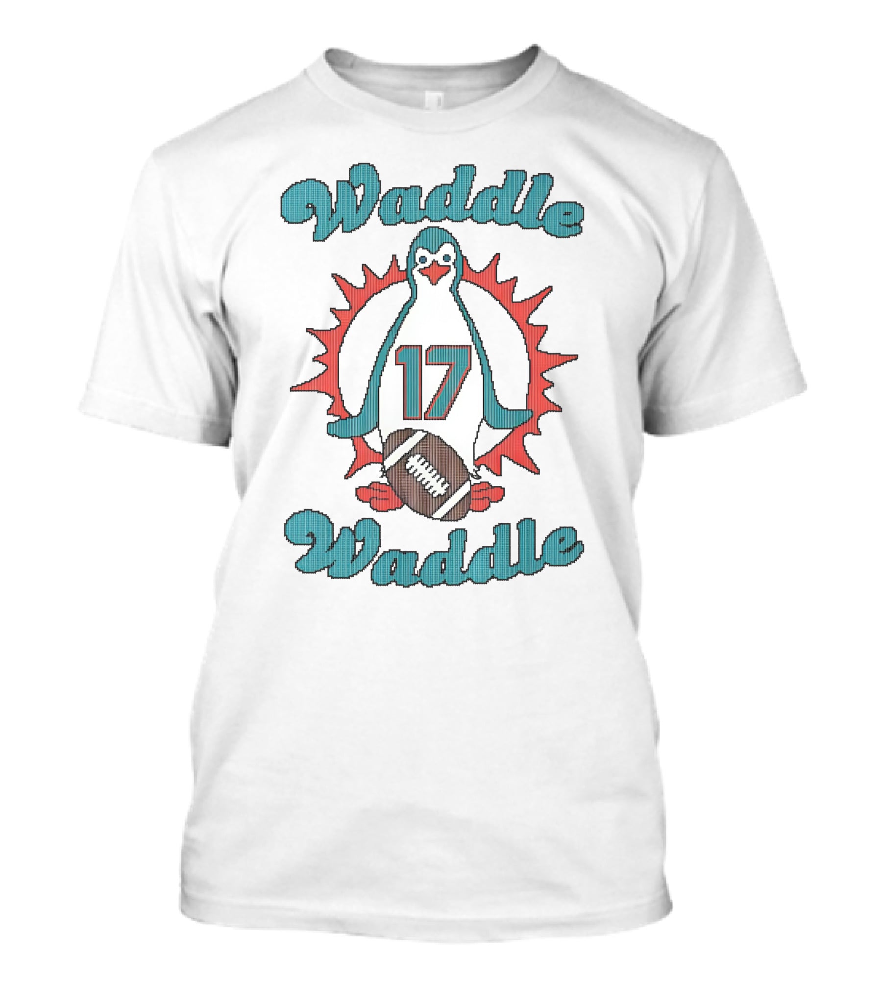 Waddle Waddle Penguin 17 Football Miami Dolphins T-Shirt