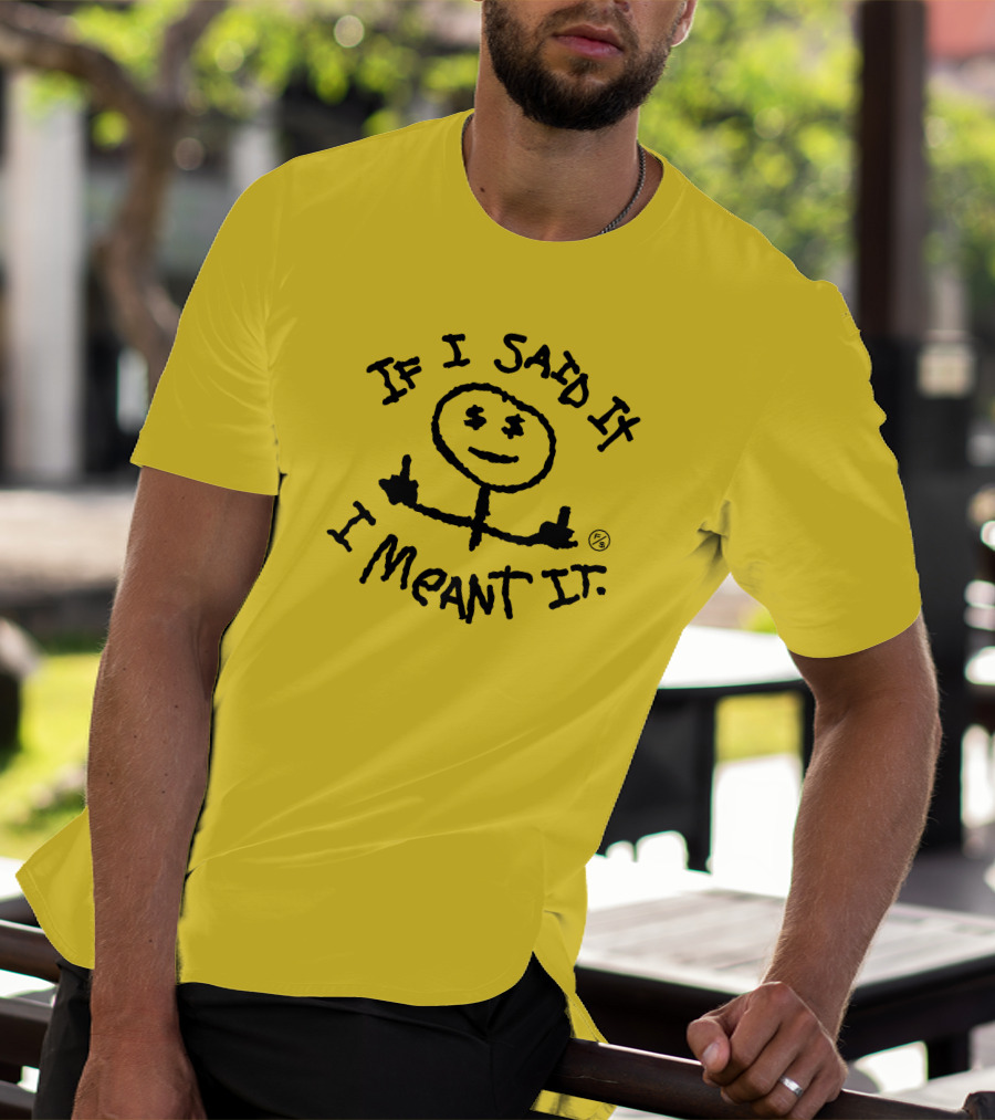 If I Said It I Meant It Stick Figure Middle Fingers Drawing T-Shirt