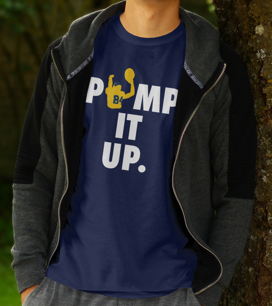 Bluebyninety Pump It Up Football Silhouette 84 T-Shirt