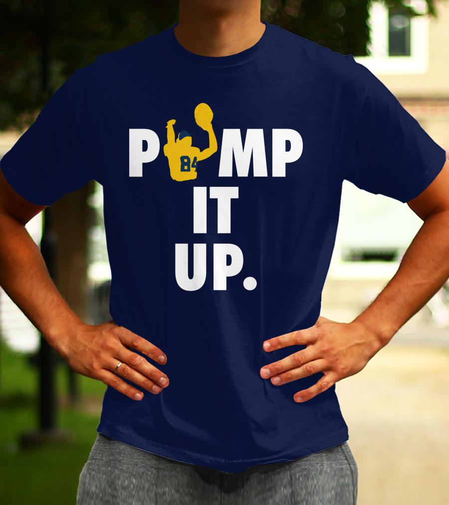 Bluebyninety Pump It Up Football Silhouette 84 T-Shirt